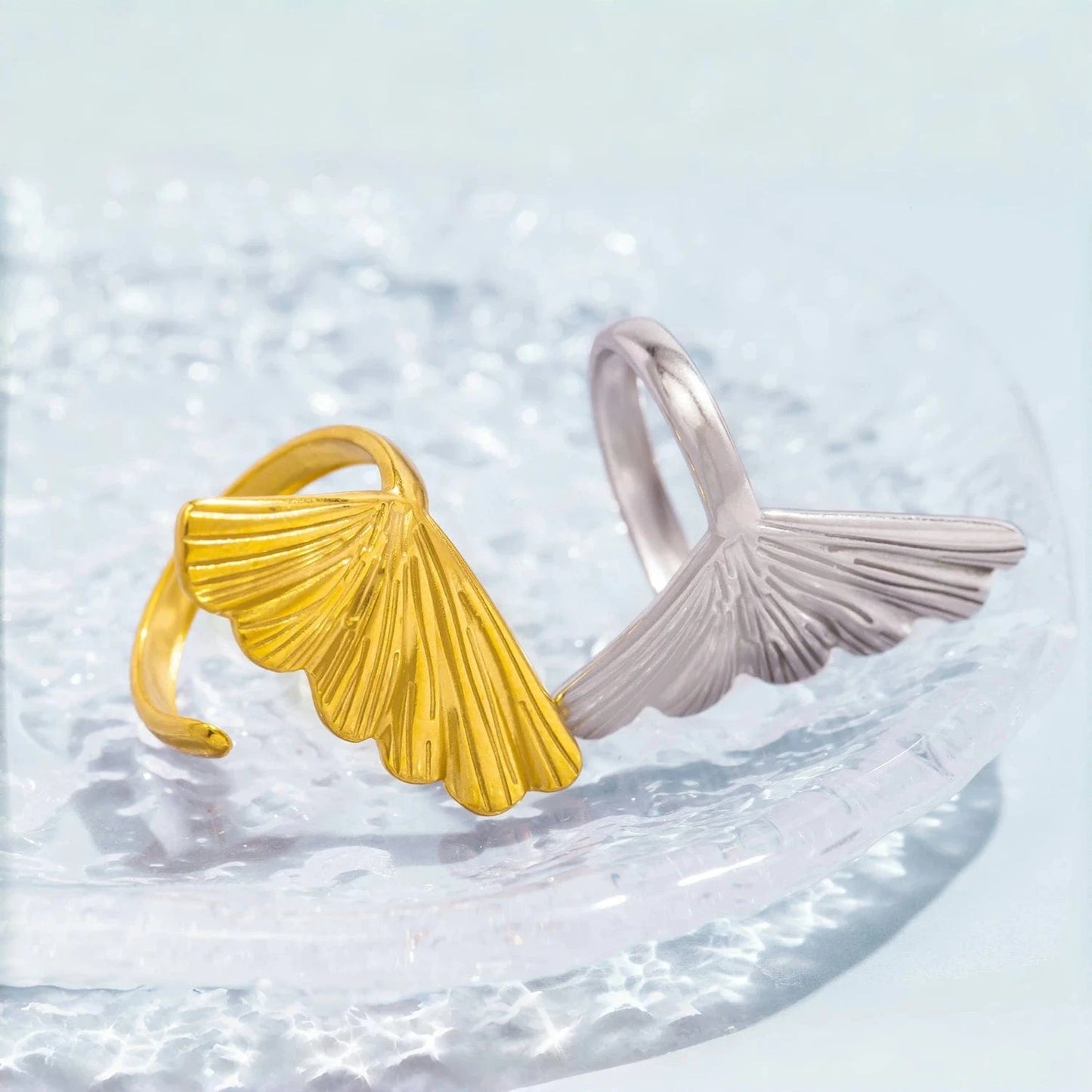 Pearlbud Rings Ginkgo Fan Ring