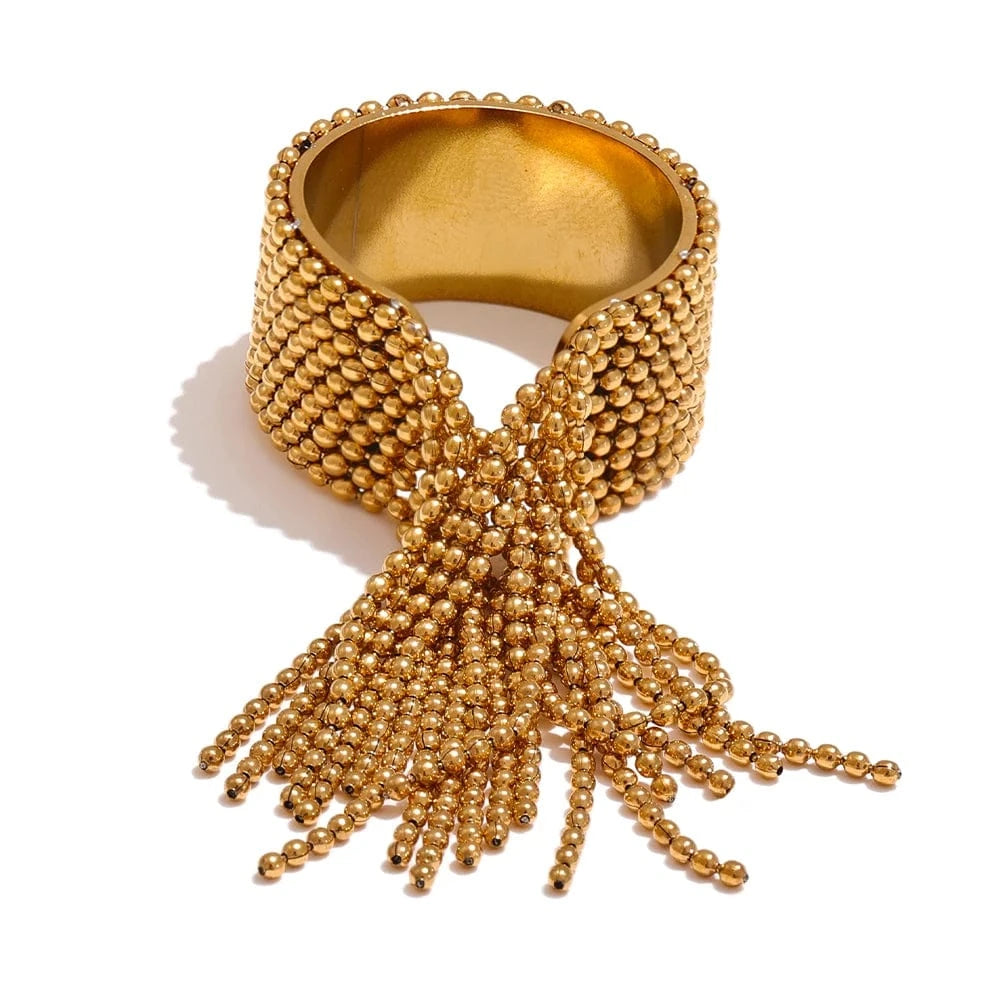 Pearlbud Rings Gold / Adjustable Fringe Cascade Ring
