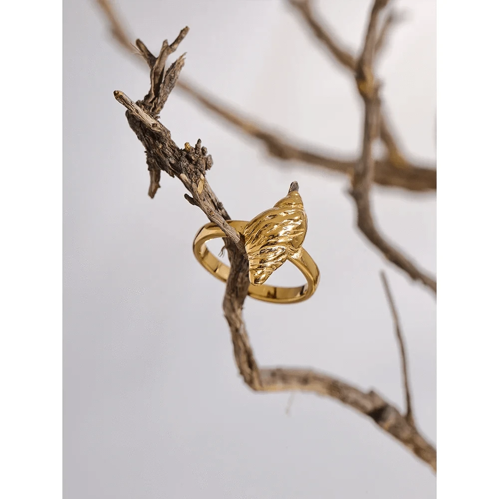 Pearlbud Rings Gold Conch Shell Ring