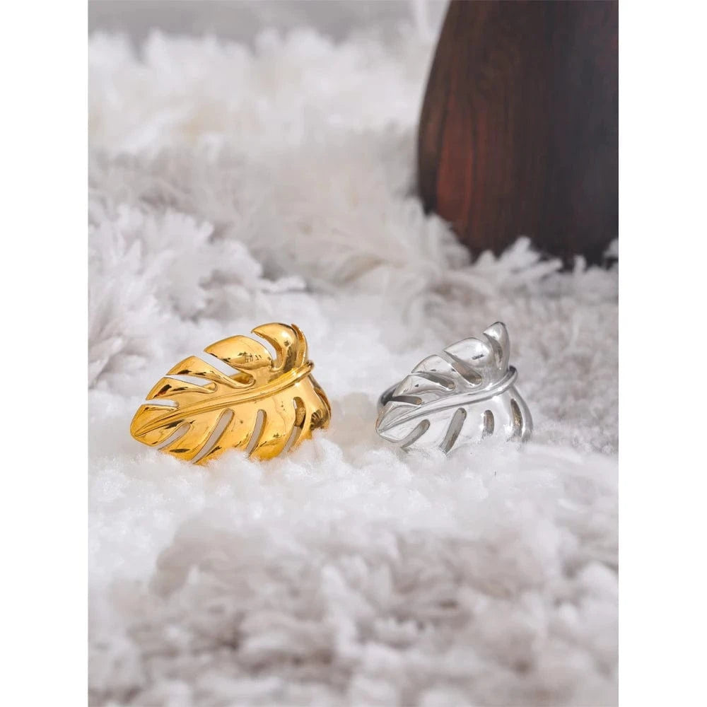 Pearlbud Rings Monstera Leaf Ring