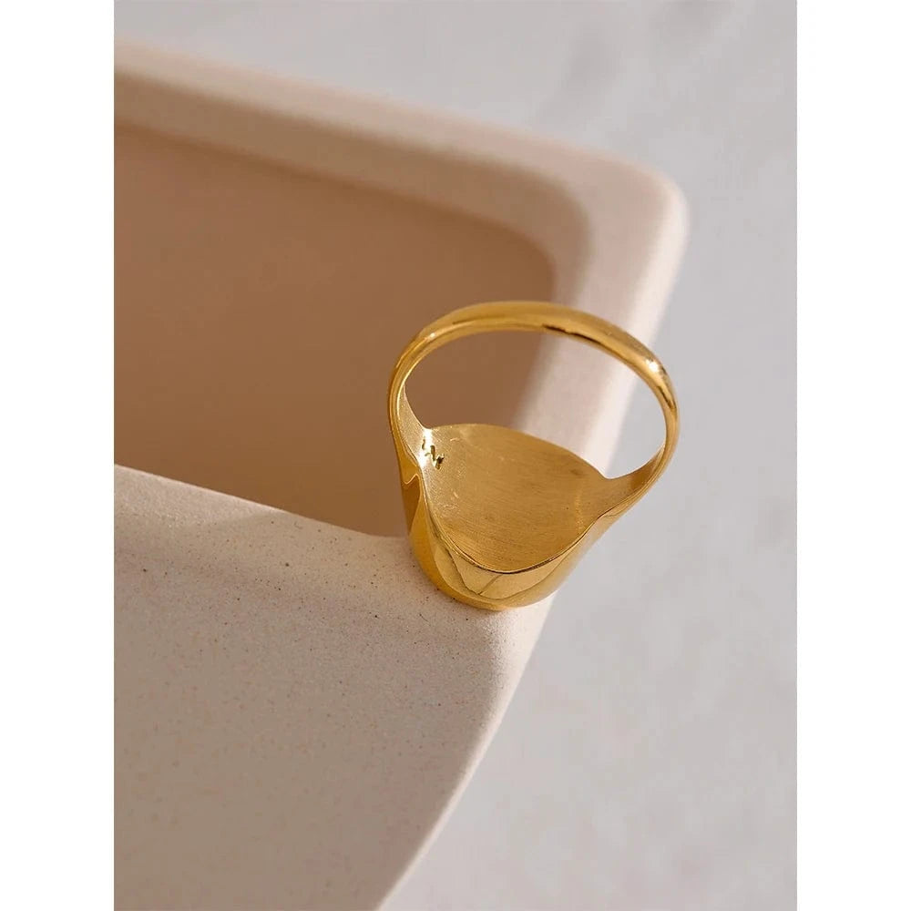 Pearlbud Rings Raw Stone Signet Ring