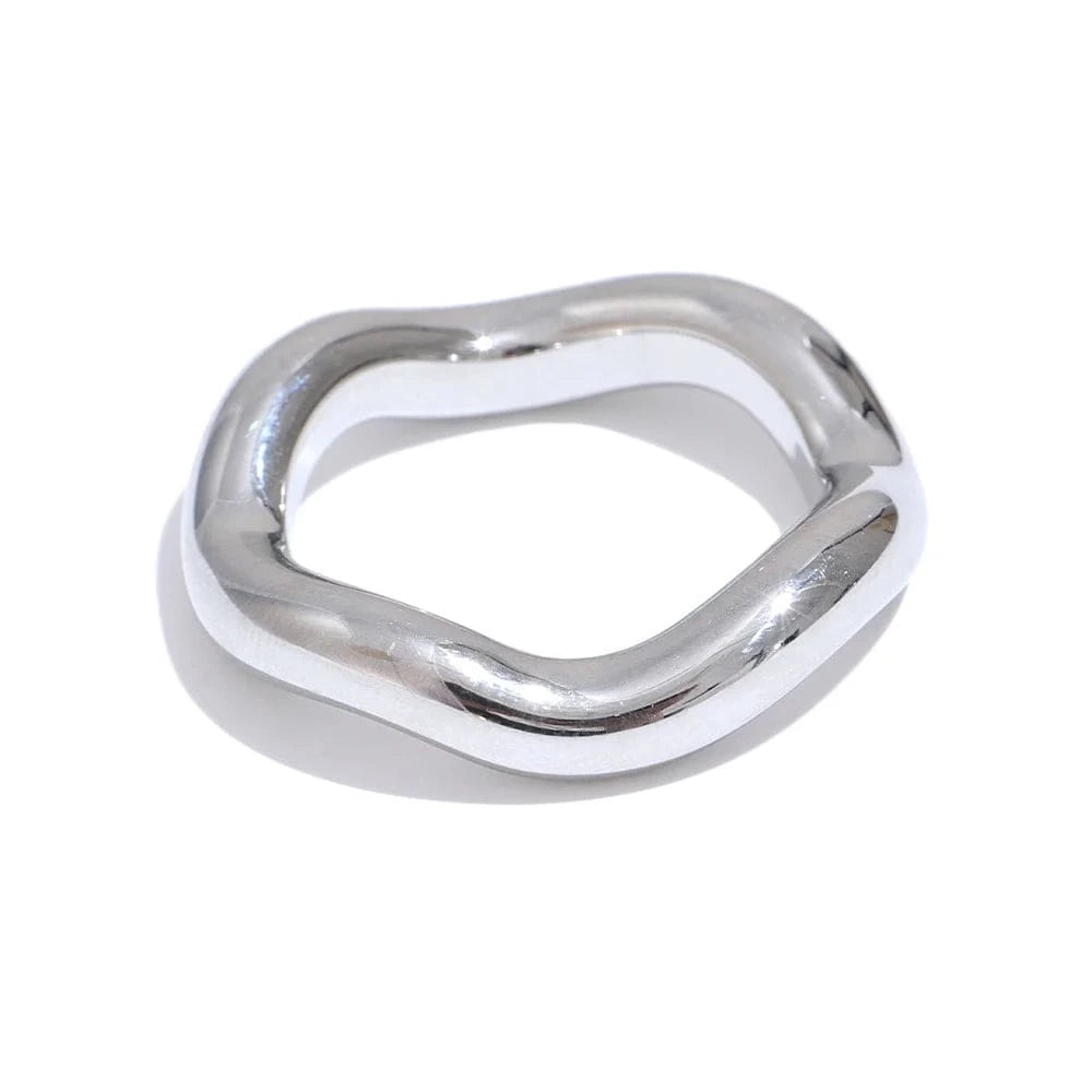 Pearlbud Rings Silver / 6 Waveform Ring