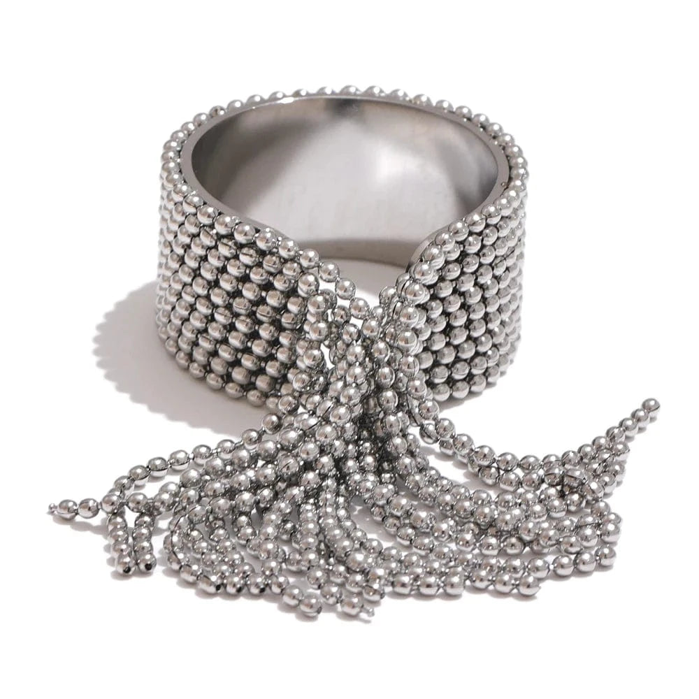 Pearlbud Rings Silver / Adjustable Fringe Cascade Ring