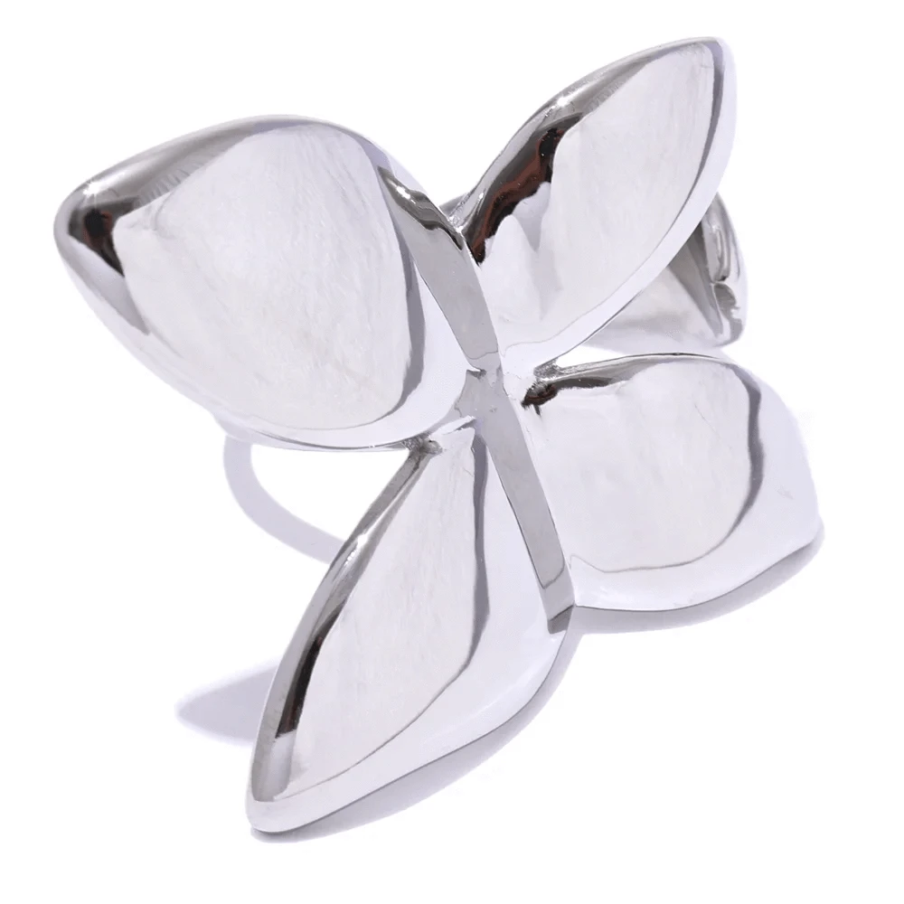 Pearlbud Rings Silver Bold Butterfly Ring