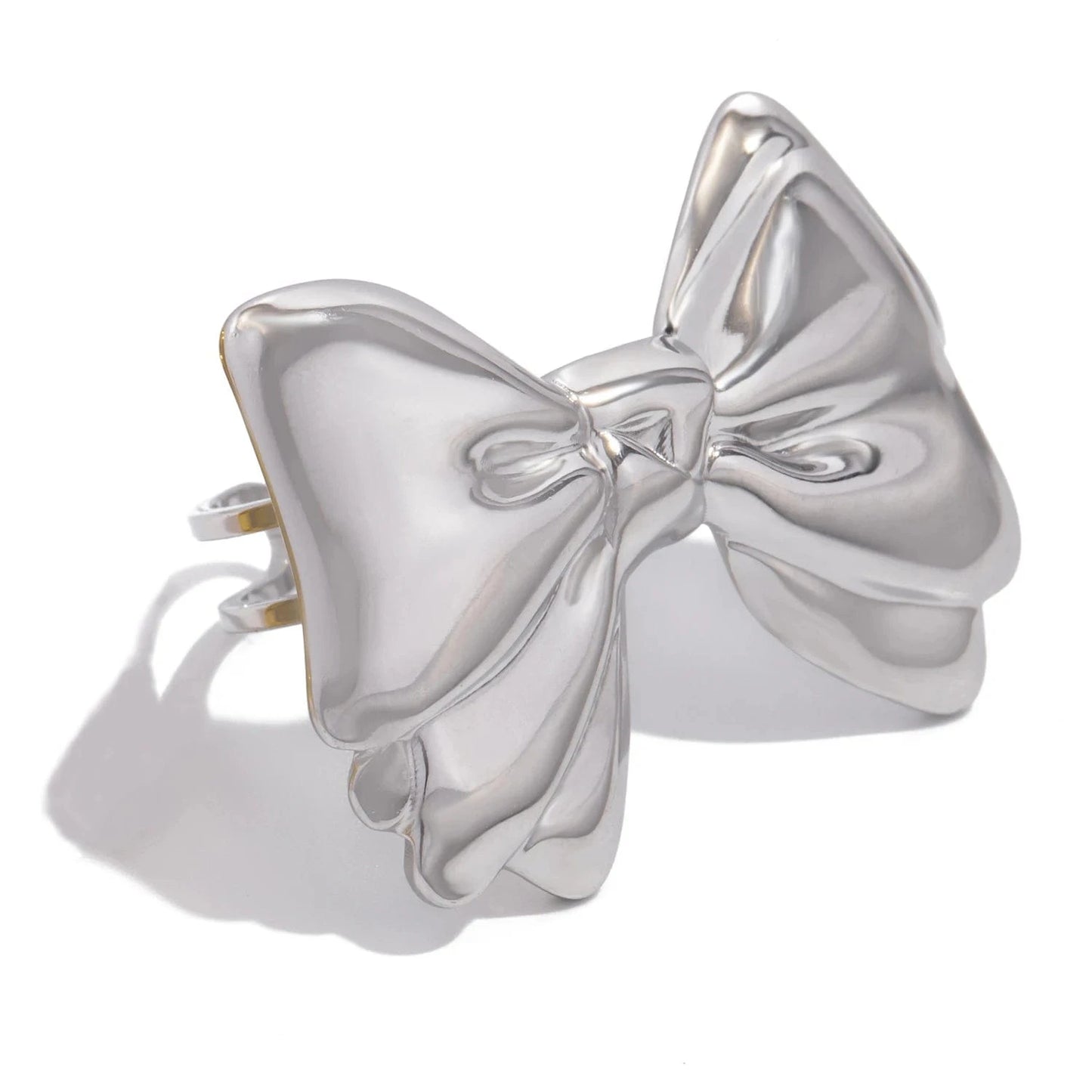 Pearlbud Rings Silver Ribbon Pop Ring