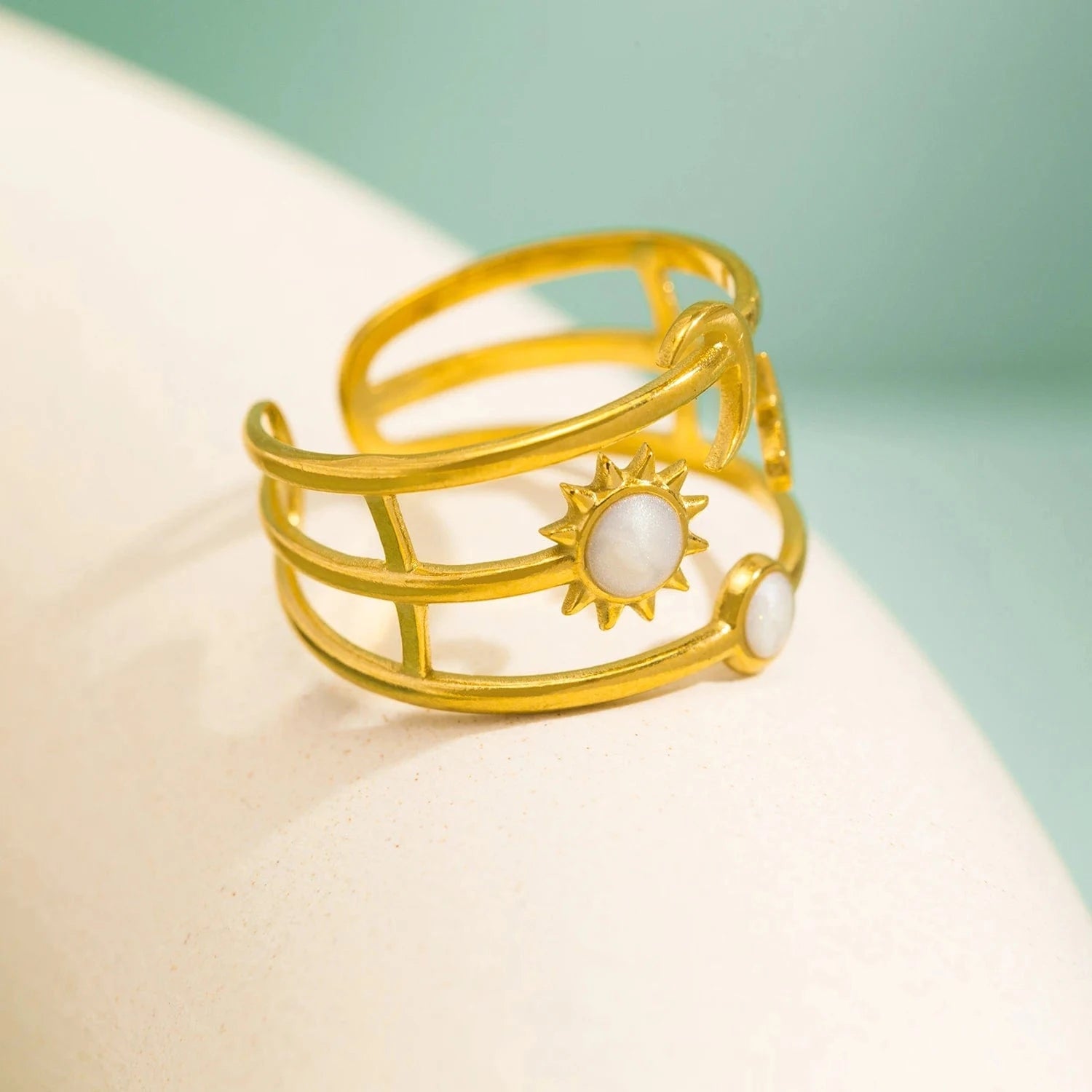 Pearlbud Rings Solar Orbit Ring