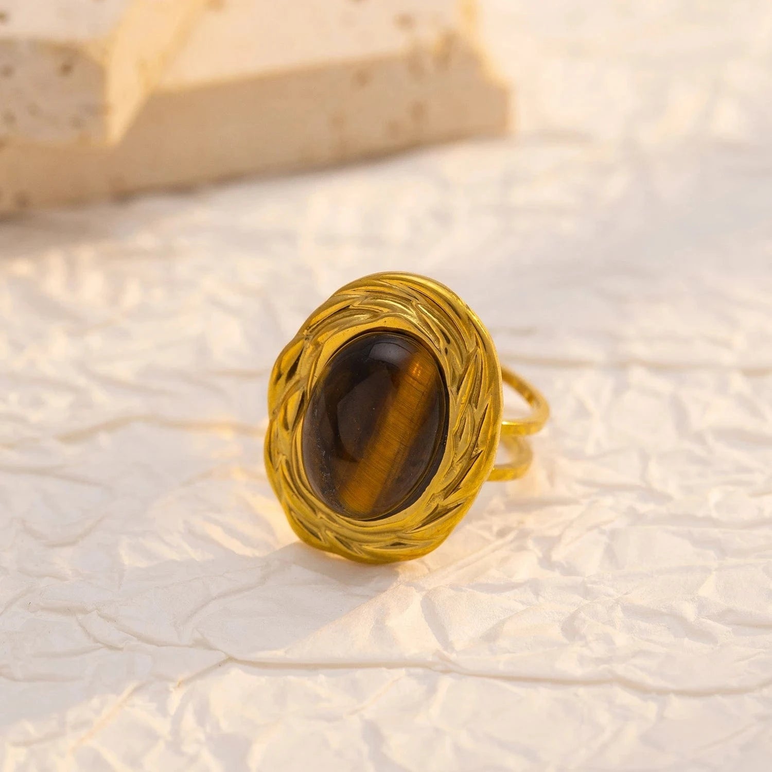 Pearlbud Rings Warm Gold Oura Stone Ring